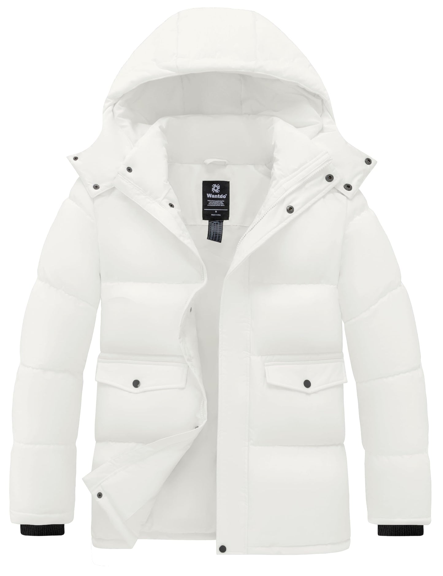 Men's Winter Puffer Jacket with Detachable Hood