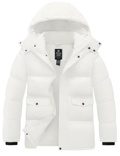 Men's Winter Puffer Jacket with Detachable Hood