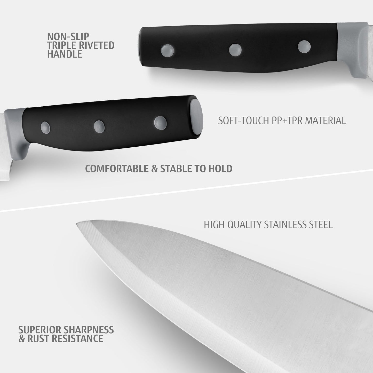 6-Piece Kitchen Knife Set with Block