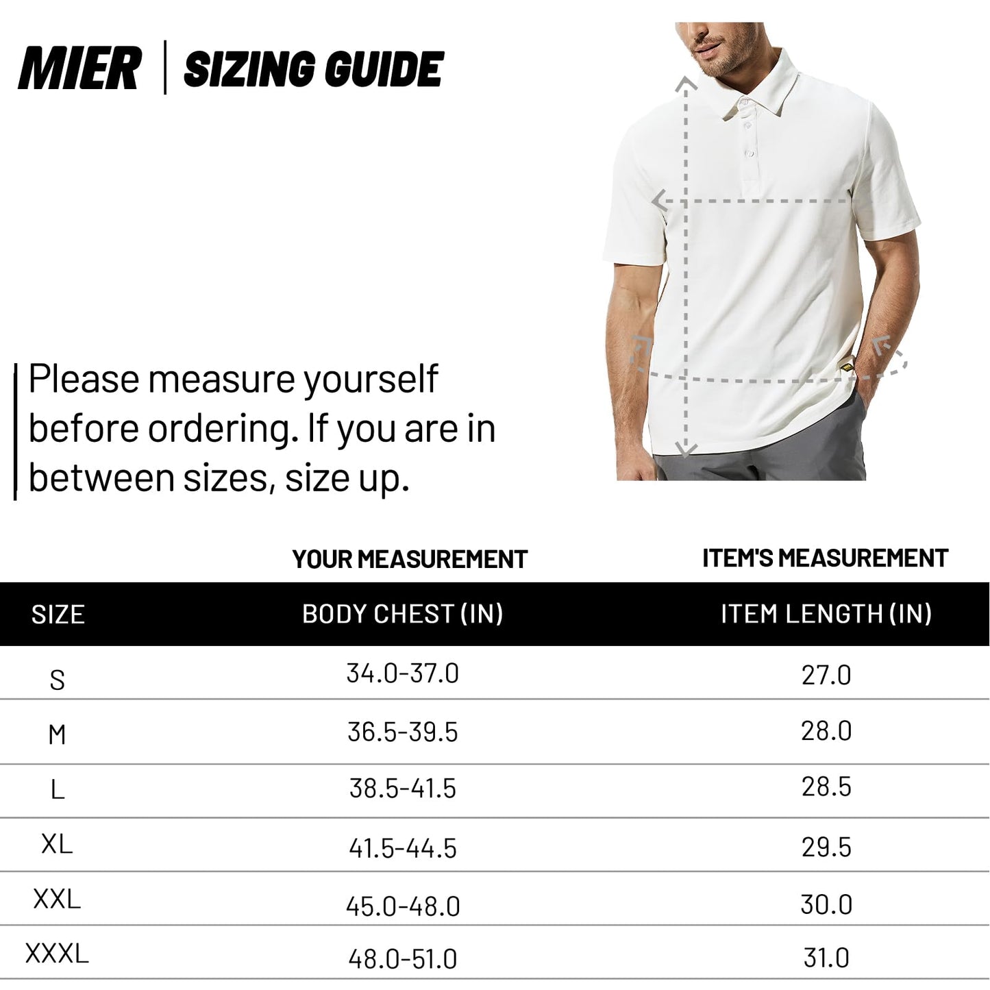 MIER White Polo Shirts for Men Short Sleeve Collared Shirts Cotton Pique Golf Polos T-Shirt, Classic Fit, L