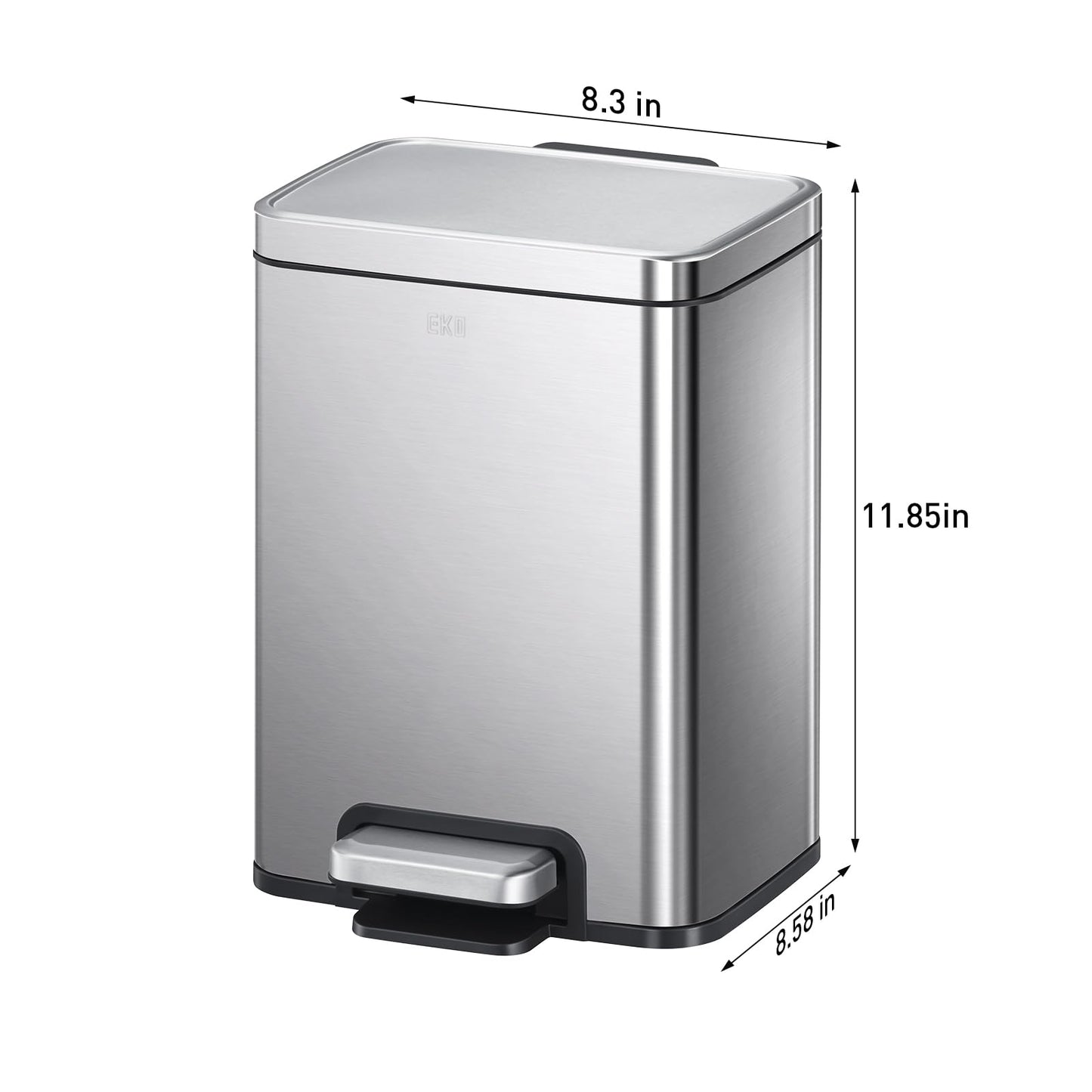 EKO 6L Stainless Steel Bathroom Trash Can