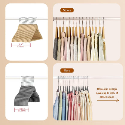 Stormix Velvet Non-Slip Clothes Hangers, 50 Pack