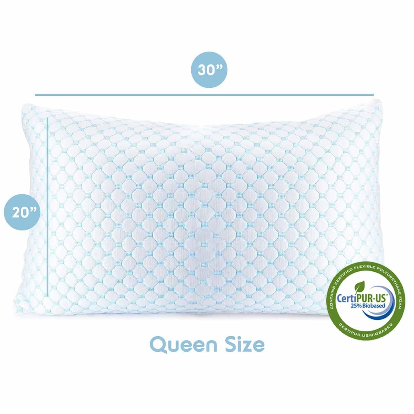2 Pack Nestl Cooling Shredded Memory Foam Pillows
