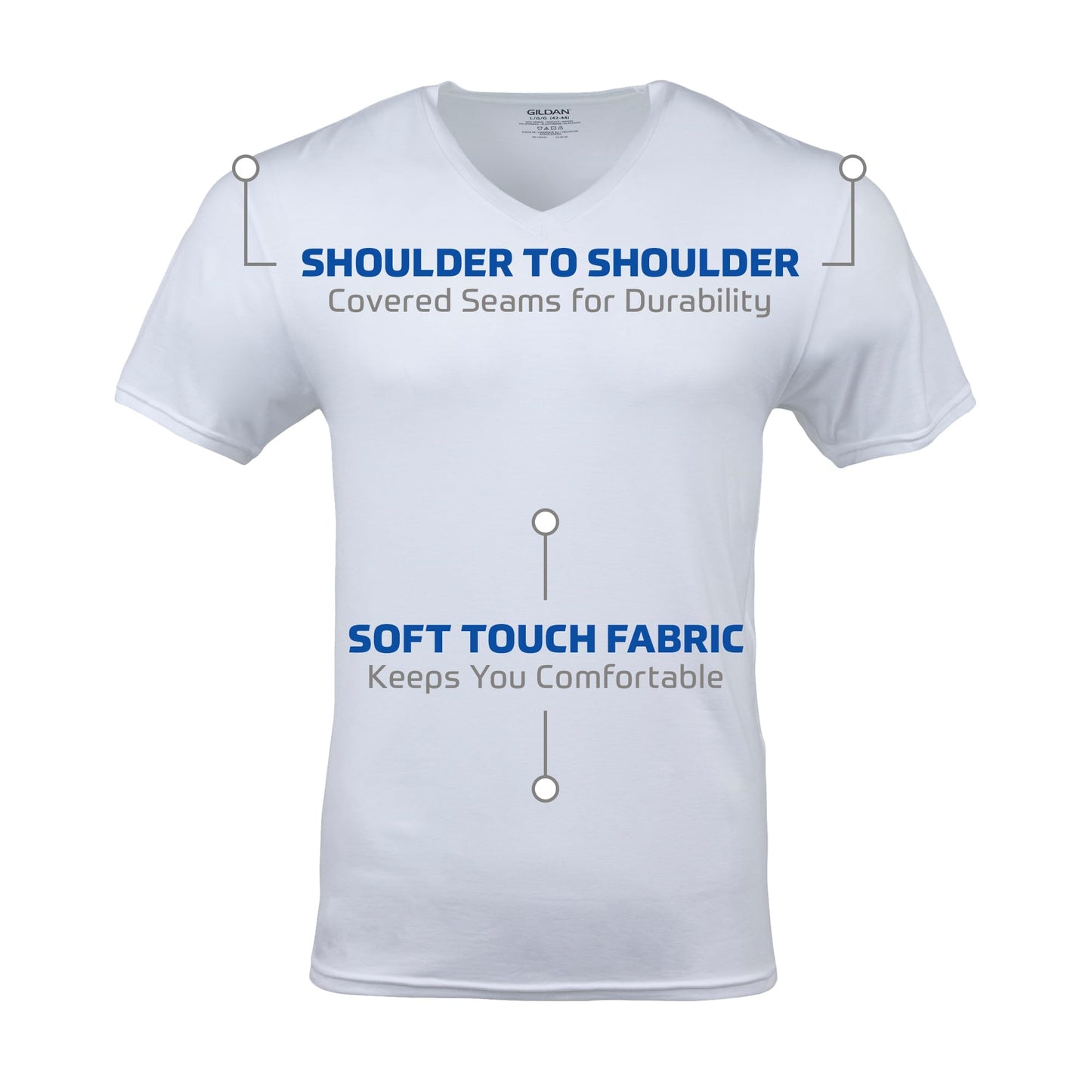 Gildan Men's V-Neck T-Shirts 6-Pack, White