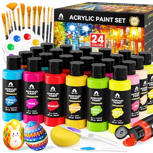 40 Piece Acrylic Paint Set with Brushes and Palette