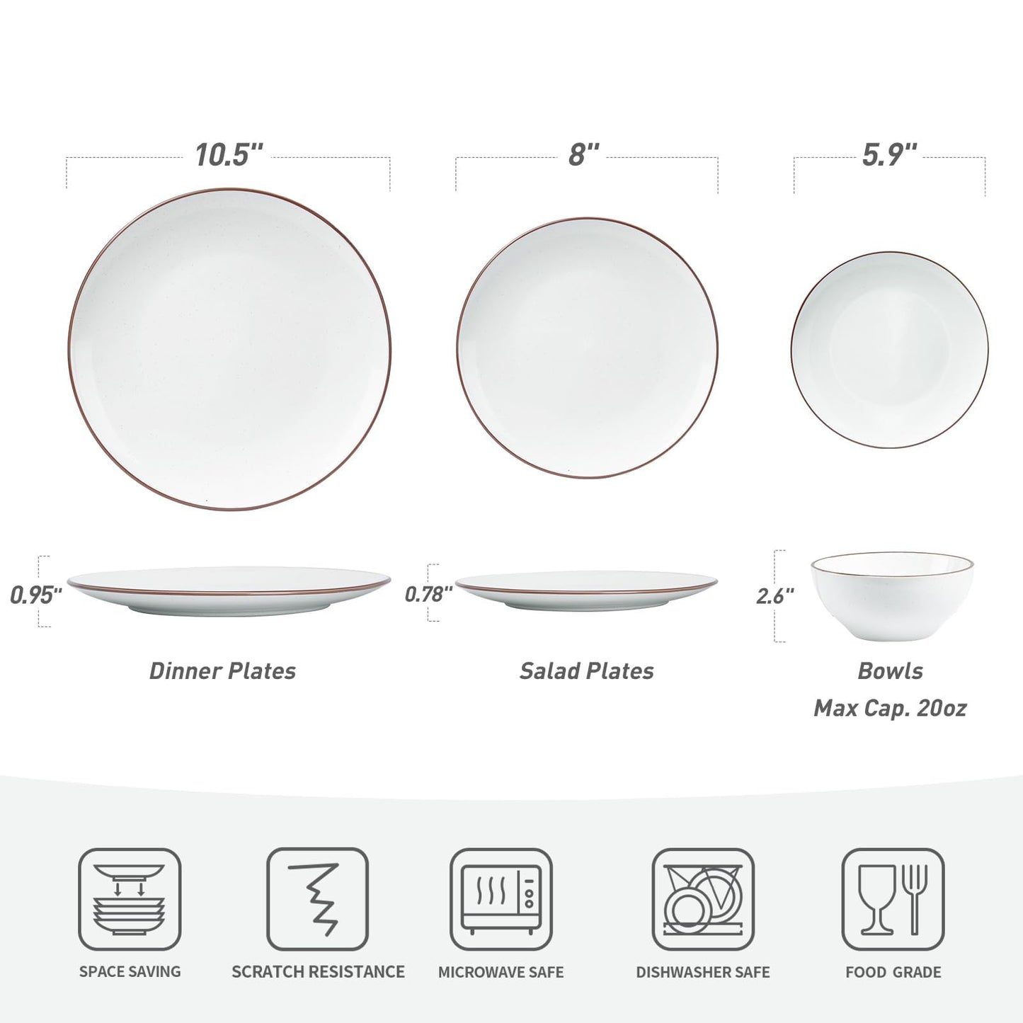 18-Piece Famiware Ceramic Dinnerware Set