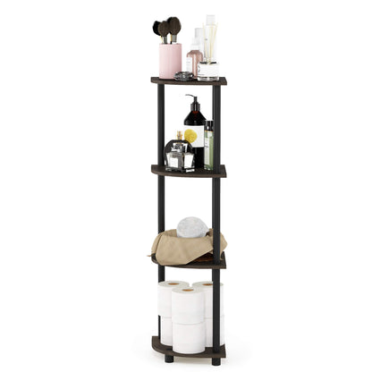 Furinno 4-Tier Corner Display Rack, Dark Brown