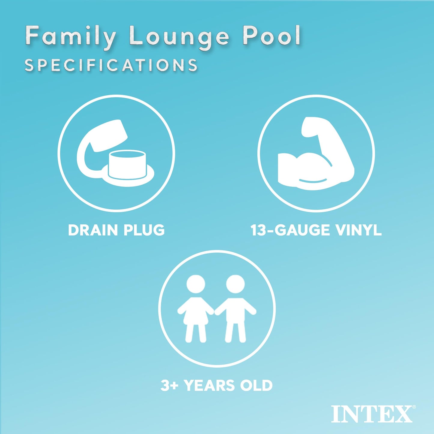 Intex Inflatable Family Lounge Pool with Cup Holders