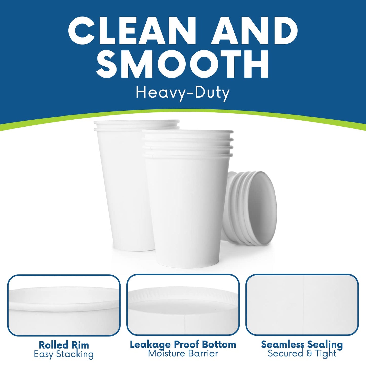 BESTYTY 10 Oz Coffee Cups - [50-Pack] Paper Cups For Hot and Cold Beverages - Hot Cups Suitable for Party, Travel, Picnic, Events, Office, Paper Cup Dispenser, Concession Stands, Convenience Stores