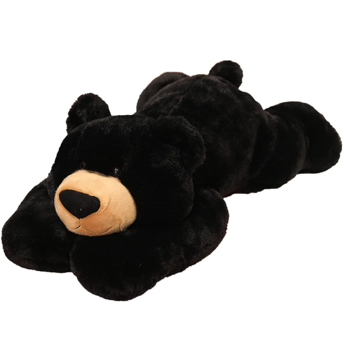 Weighted Black Bear Plush Toy for Kids & Adults