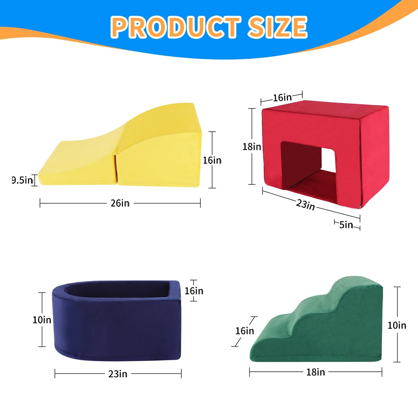 4-Piece Foam Climbing Blocks for Toddlers