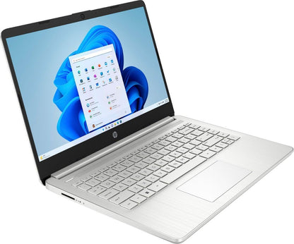 HP 14" Laptop Ultral Light for Students and Business, Quad-Core Intel Celeron Processor, 16GB RAM, 256GB Storage (128GB eMMC + 128GB Ghost Manta SD Card), HDMI, WiFi, USB-A&C, Win 11