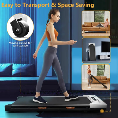 AIRHOT Under Desk Treadmill, Walking Pad 2 in 1 for Walking and Jogging, Portable Walking Treadmill with Remote Control Lanyard for Home/Office, 2.5HP Low-Noise Desk Treadmill in LED Display