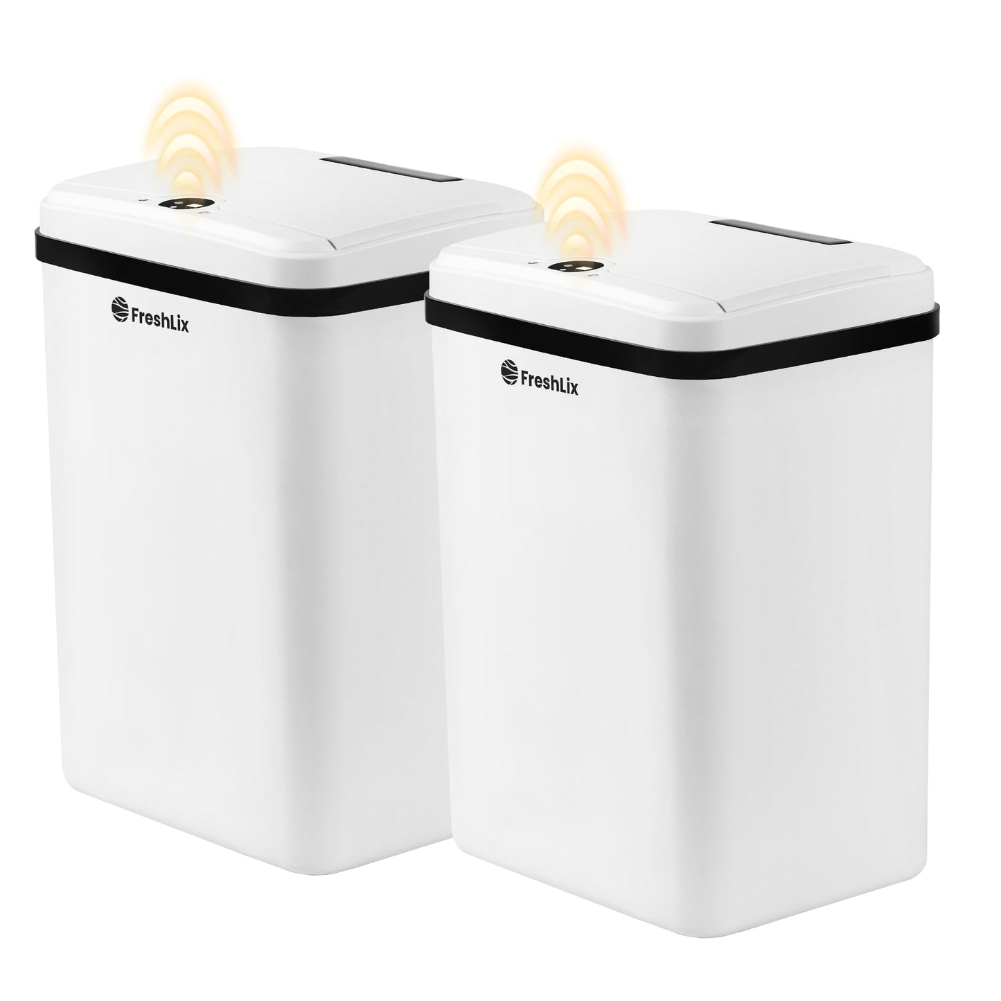 FRESHLIX Touchless 4 Gallon Trash Can, 2 Pack