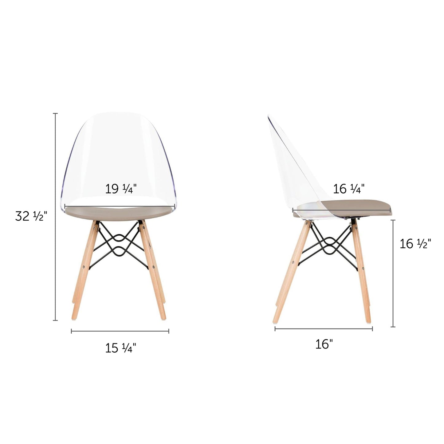 South Shore Eiffel Style Chair, Gray Wood