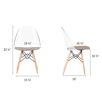 South Shore Eiffel Style Chair, Gray Wood