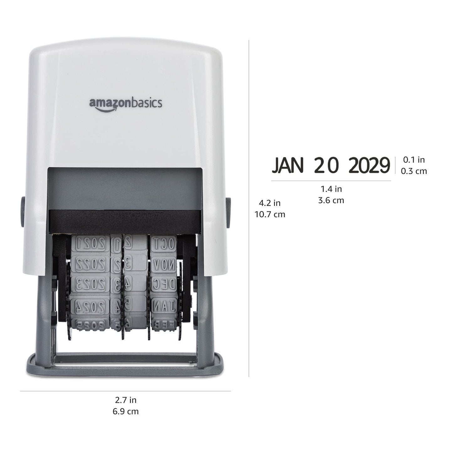 Amazon Basics Self-Inking Date Stamp, Rectangular
