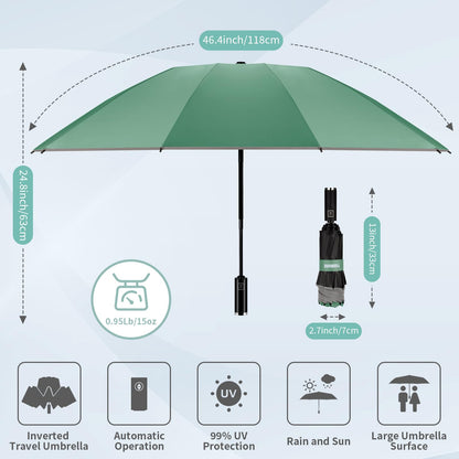 Yoobure Compact Inverted Travel Umbrella with UV Protection