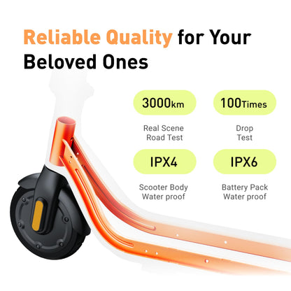 Segway Ninebot eKickScooter C2 w/6.8 mi Max operating Range & 9.9 mph Max Speed, Kids Electric Scooter for Teens Ages 6-12, includes Three Riding Modes - Black, UL-2272 Certified