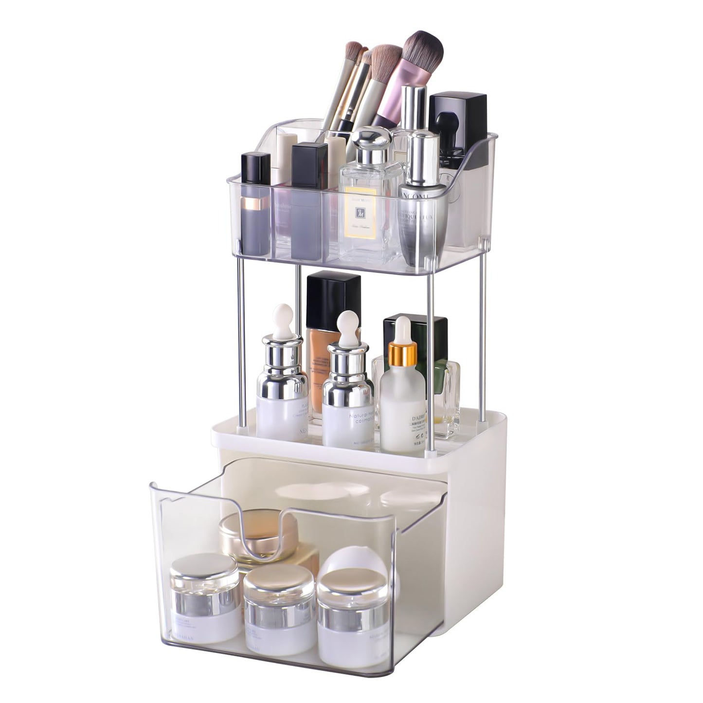 2-Tier Makeup Organizer for Bathroom Vanity