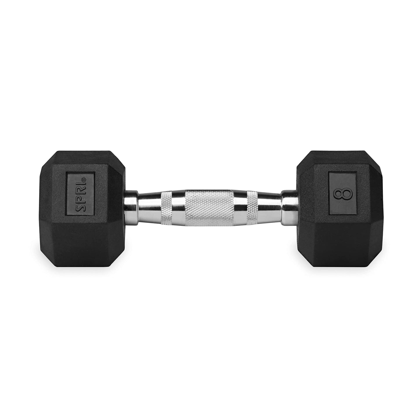 SPRI 8 lb Rubber Hex Dumbbell Set of 2