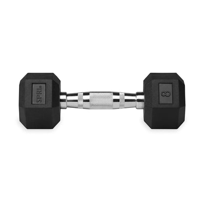 SPRI 8 lb Rubber Hex Dumbbell Set of 2