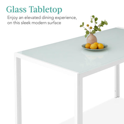 Best Choice 7-Piece Glass Dining Set - White