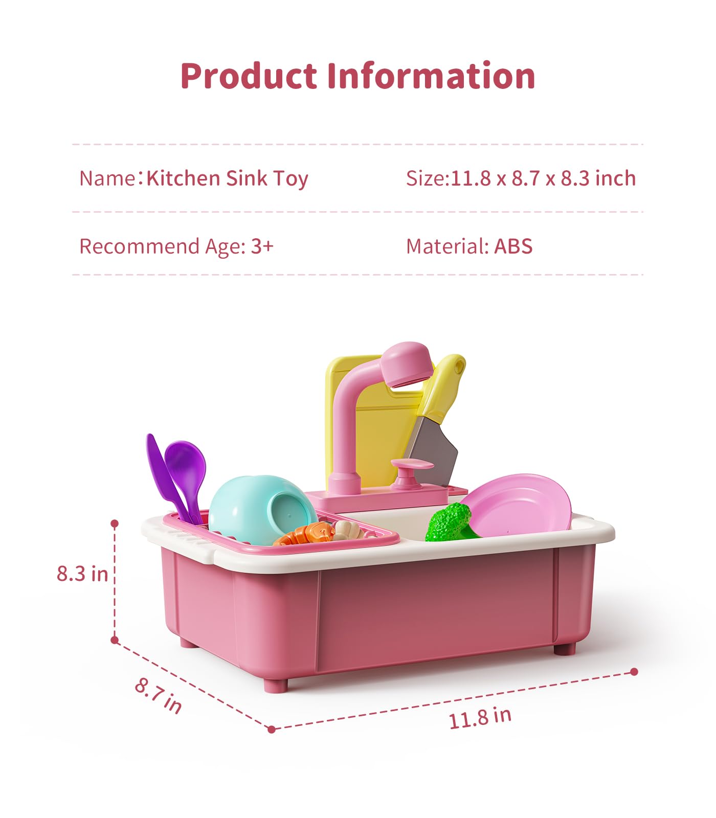 Kids Kitchen Sink Toy with Running Water Set