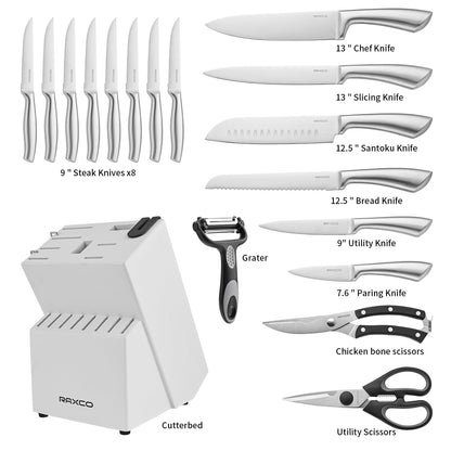 RAXCO 20-Piece Kitchen Knife Set with Shears