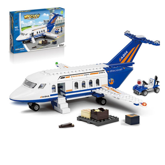 Airplane Building Set with Trailer and Truck