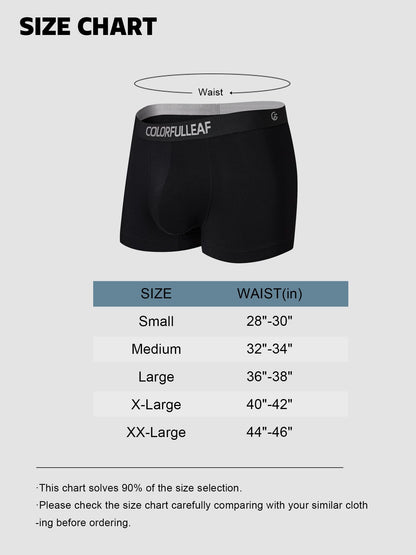 COLORFULLEAF Mens Boxer Briefs Short Leg Soft Rayon Made From Bamboo Underwear Trunks for Men Pack (4B,S)