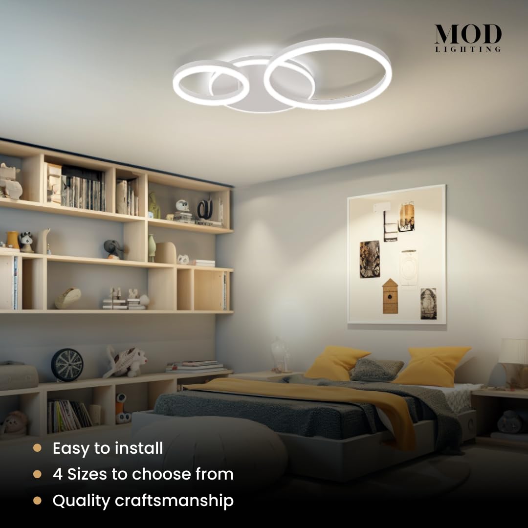 𝗠𝗢𝗗 𝗟𝗜𝗚𝗛𝗧𝗜𝗡𝗚 Chloe Modern Ceiling Light - Stylish Ceiling Light Fixture for Living Room & Dining Room - Dimmable 3000K LED Lights - 26" W x 39" L-1 Pack (Metallic Gold,5 Circles,Warm White)