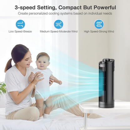 Grelife 13'' Bladeless Tower Fan with Control Panel