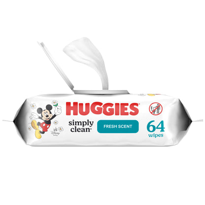 Huggies Simply Clean Fresh Scent Baby Wipes, 1 Flip-Top Pack (64 Wipes Total)