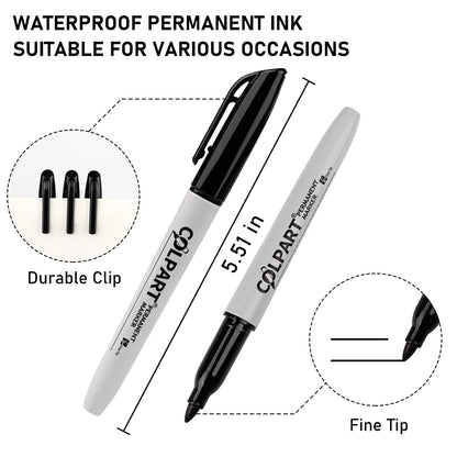 Permanent Markers Fine Tip Black 30 Pack