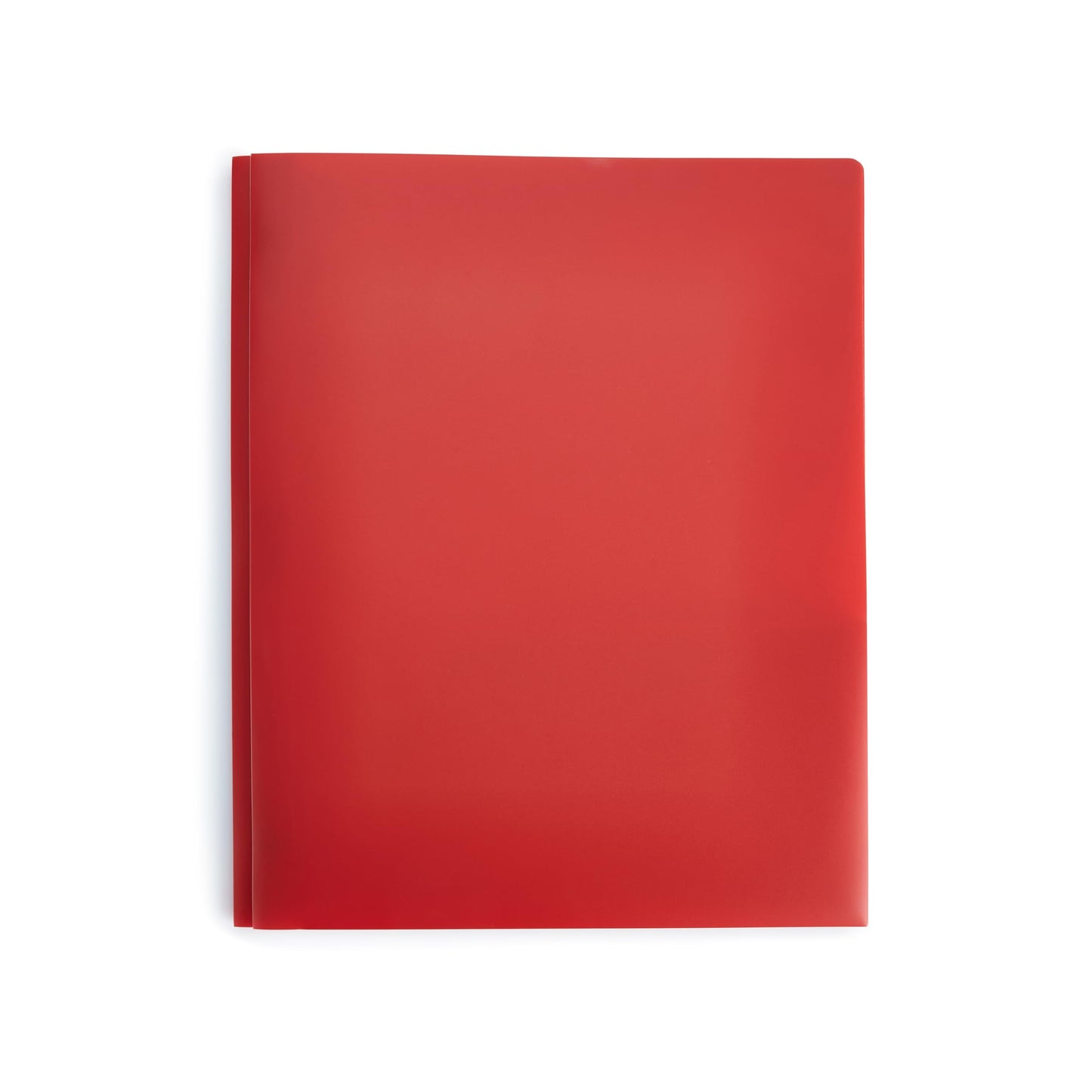 Amazon Basics Heavy Duty Plastic Folders with 2 Pockets for Letter Size Paper, Red and Blue, 2-Pack