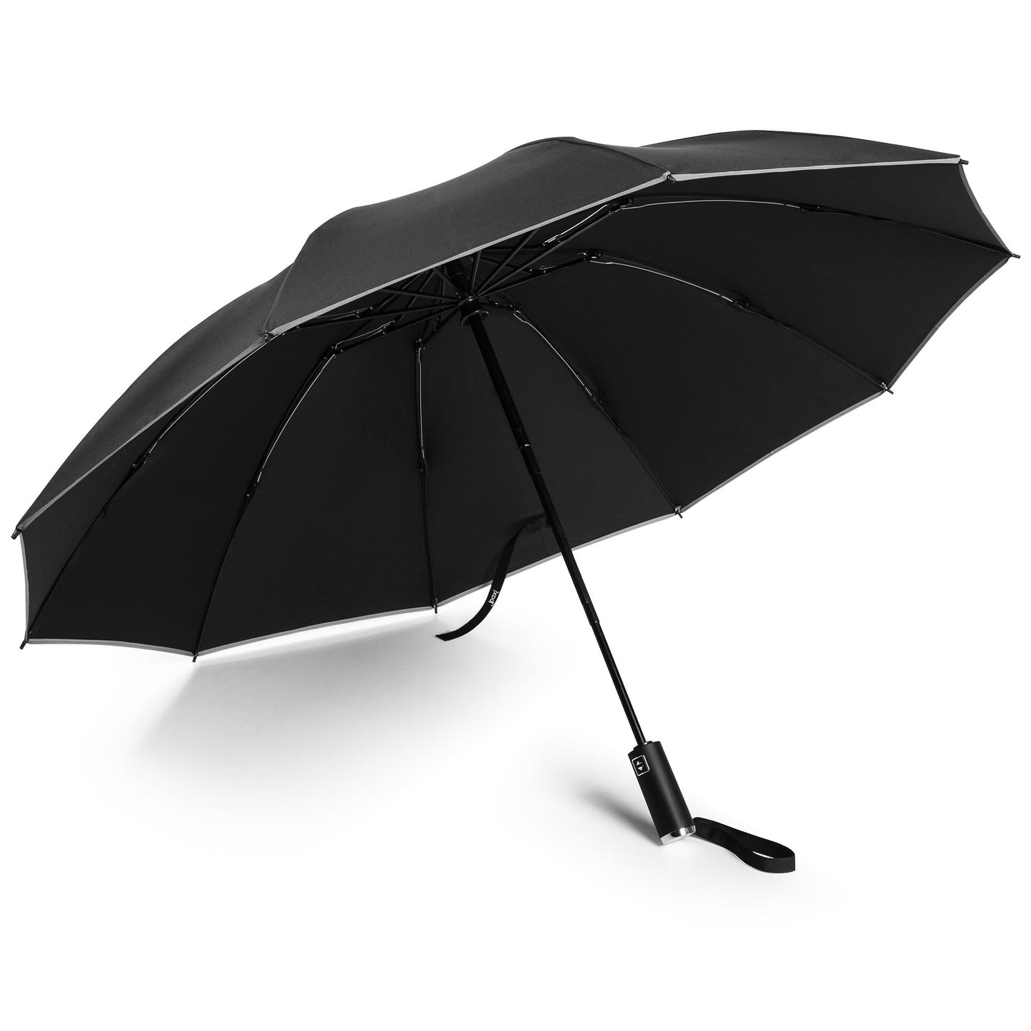 JPAXI Automatic Travel Umbrella Compact - Reverse Folding Umbrella - Lightweight Umbrella for Rain Windproof - Large Umbrella for Rain or Sun - Umbrella for Kids, Men & Women with Reflective Strips