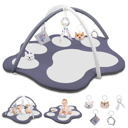 Oversized Cat-Shaped Baby Play Mat with Toys
