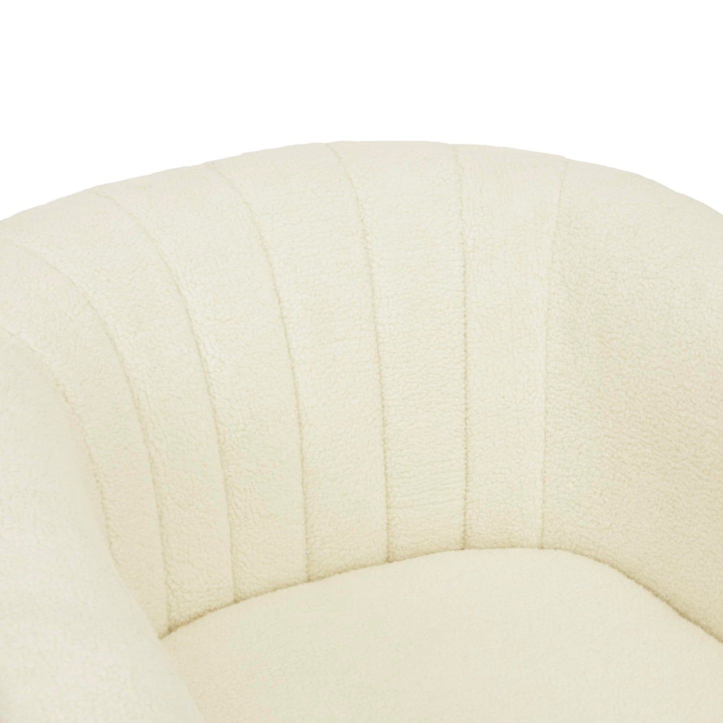 Teamson Home Monroe Faux Shearing 28.75" Swivel Tub Chair, Ivory