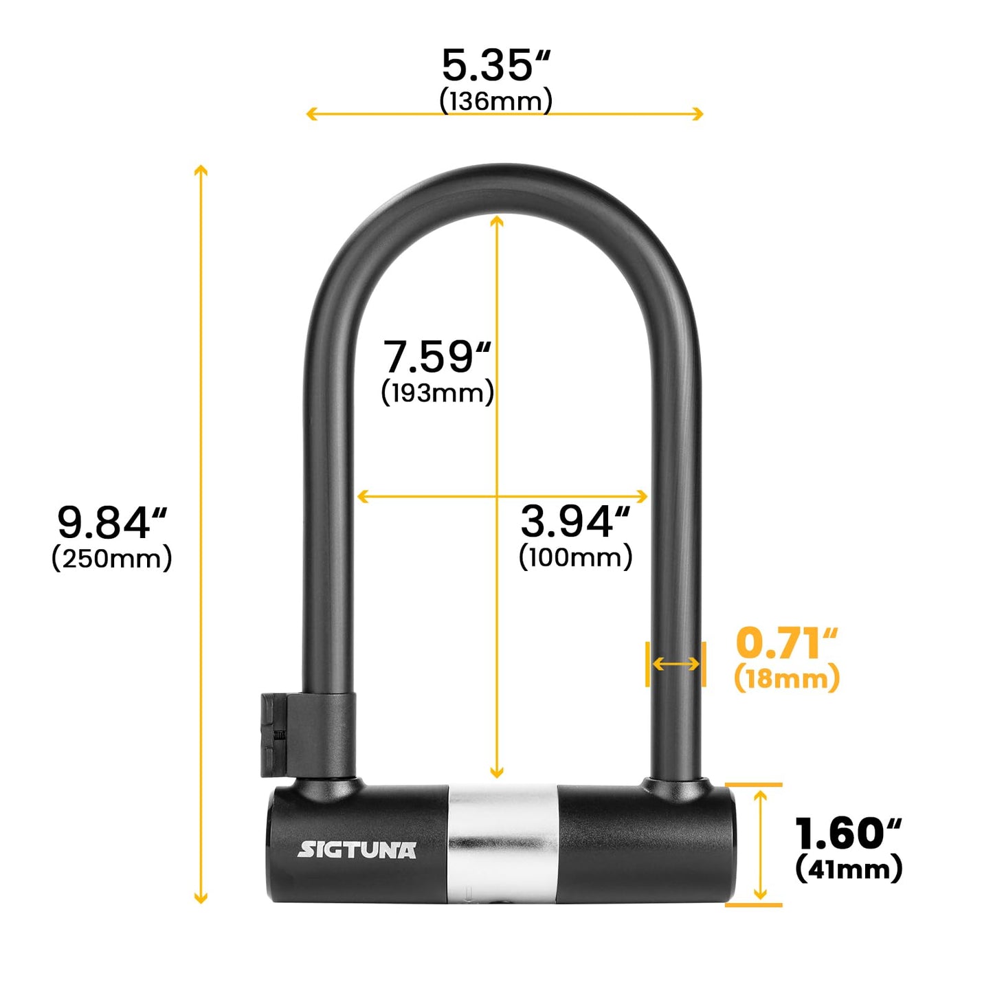 Heavy Duty U Lock by SIGTUNA for Bikes