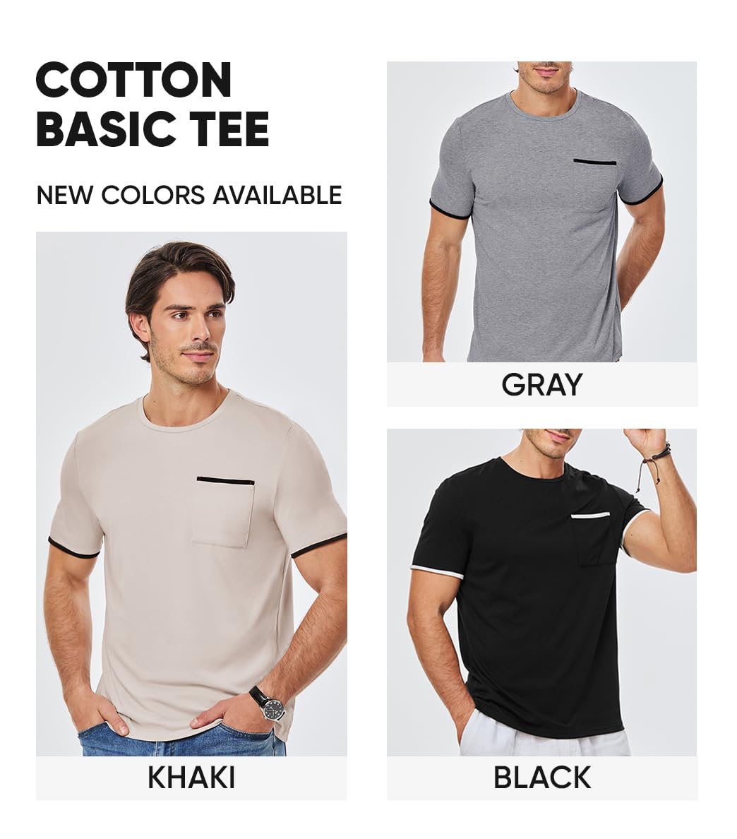3-Pack Men's Moisture Wicking Crew Neck Tees
