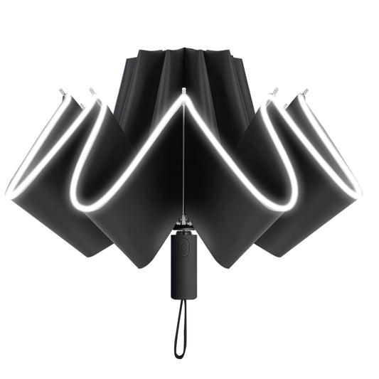 Large Windproof Inverted Umbrella with Reflective Strip