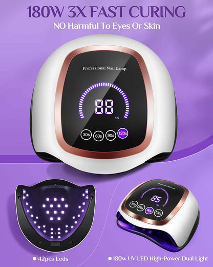 UV LED Nail Lamp 180W with LCD Display