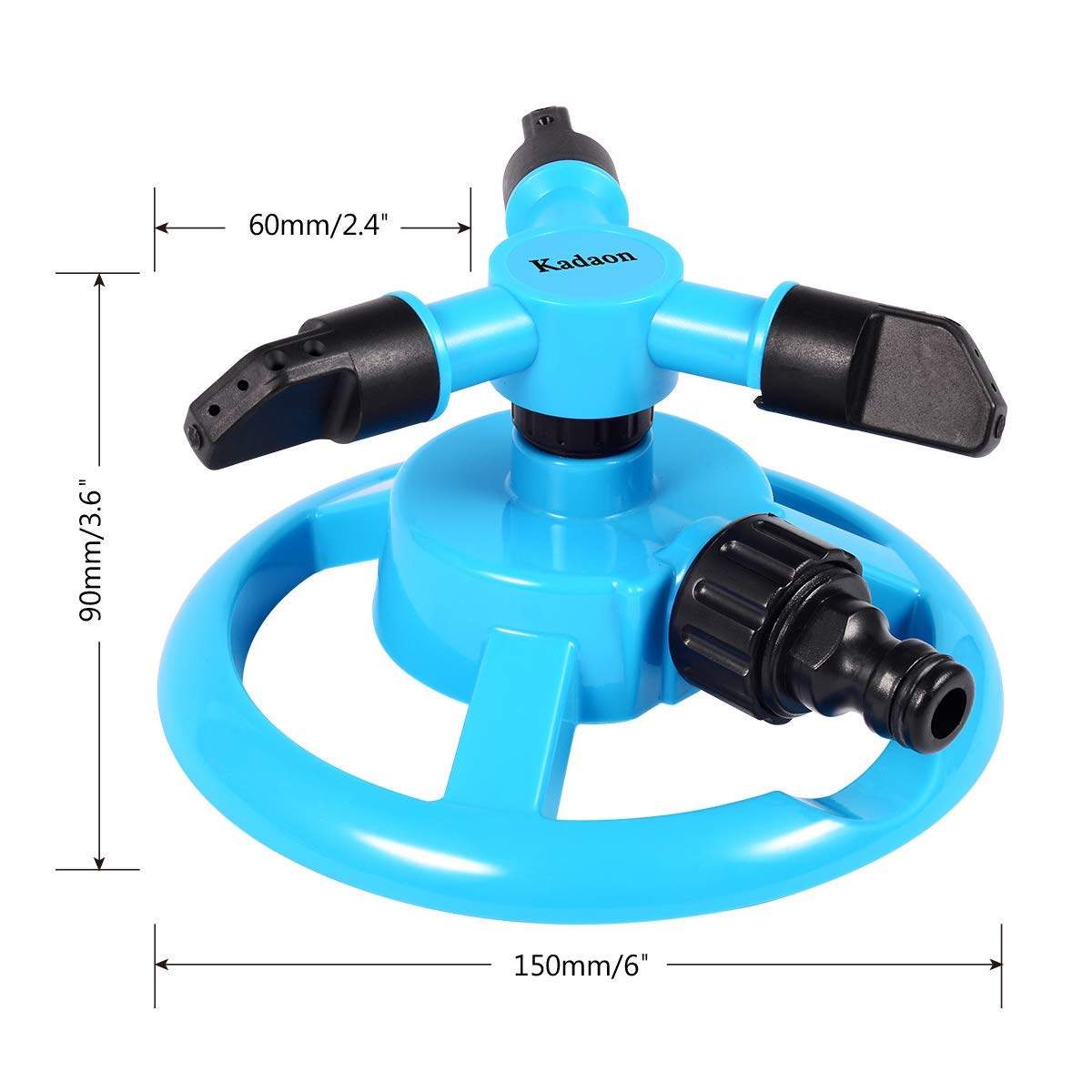 Kadaon Lawn Sprinkler Automatic Garden Water Sprinklers Lawn Irrigation System Large Area Coverage Rotation 360 Degree