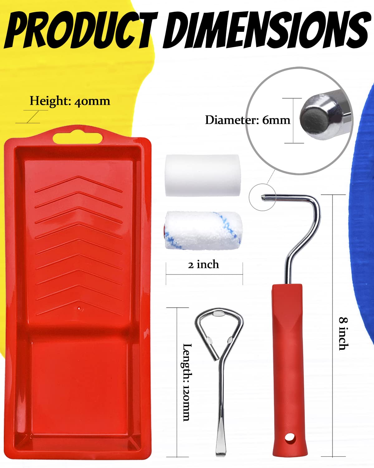 PinStone 16pcs Paint Roller Kit for Touch-Ups