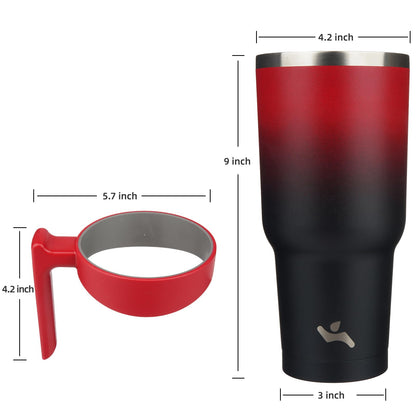 Konokyo 40oz Tumbler with Handle and 2 Straw 2 Lid, Insulated Water Bottle Stainless Steel Vacuum Cup Reusable Travel Mug,Mystic Moon