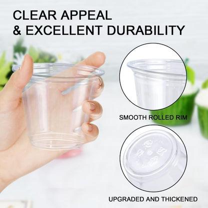 Clear Plastic Drinking Cups, 100 Pack for Parties