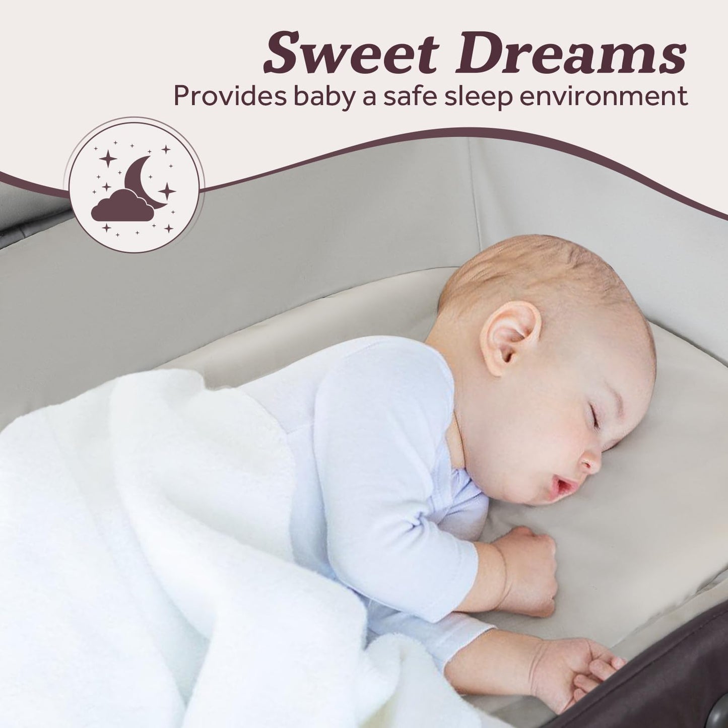 4-in-1 Portable Baby Playard with Bassinet & Canopy