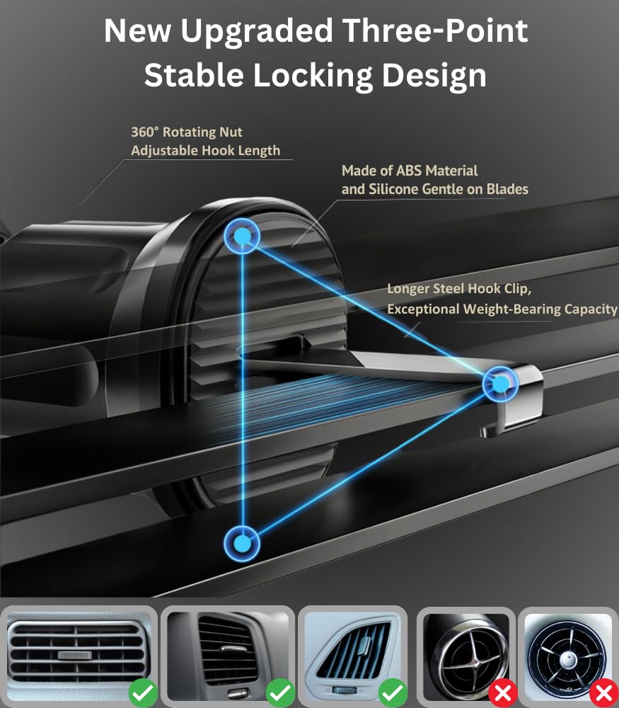 DYT for iPhone Magsafe car Mount【20 Super Magnets】 Magnetic Phone Holder for Car【360° Rotation】 Hands Free Car Phone Holder Mount Fit iPhone 15 14 13 12 Pro Max Plus Mini, Samsung & All Phones