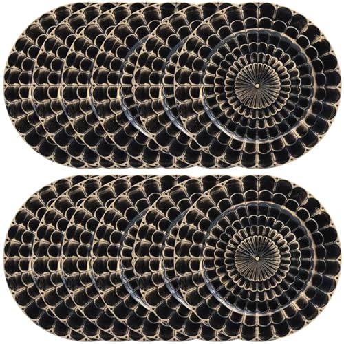 12 Pack Plastic Decorative Charger Plates